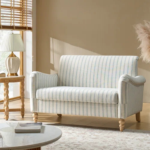 Terren 51"W Farmhouse Loveseat With Solid Wood Spindle Legs