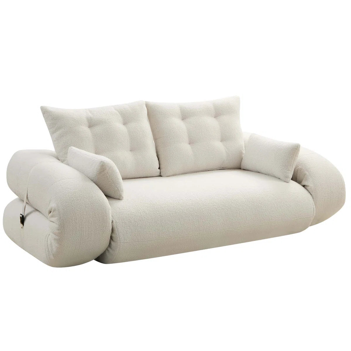 Lazy Sofa Couch, 78.7" Multi-functional Foldable Sofa Bed, 3-in-1 Teddy Fabric Foam-filled Sleeper Sofa Bed For Living Room, Guest Bed, Playroom, Human Dog Bed