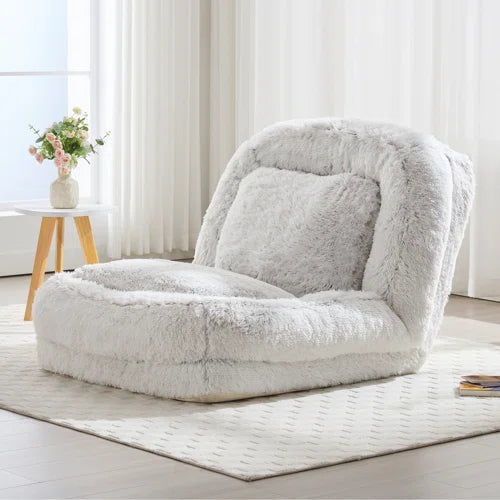 Upholstered Human Dog Bed For Humans And Pets, Adjustable Reclining Sofa With Removable Cover And Cushions, Faux Fur Lazy Sofa For Living Room And Bedroom