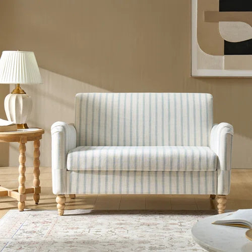 Terren 51"W Farmhouse Loveseat With Solid Wood Spindle Legs