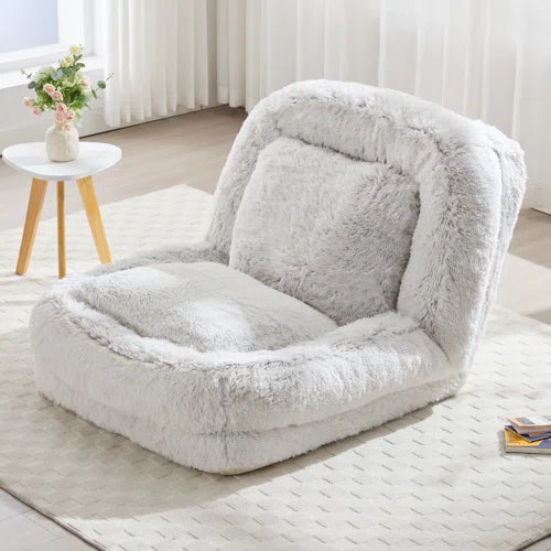 Upholstered Human Dog Bed For Humans And Pets, Adjustable Reclining Sofa With Removable Cover And Cushions, Faux Fur Lazy Sofa For Living Room And Bedroom