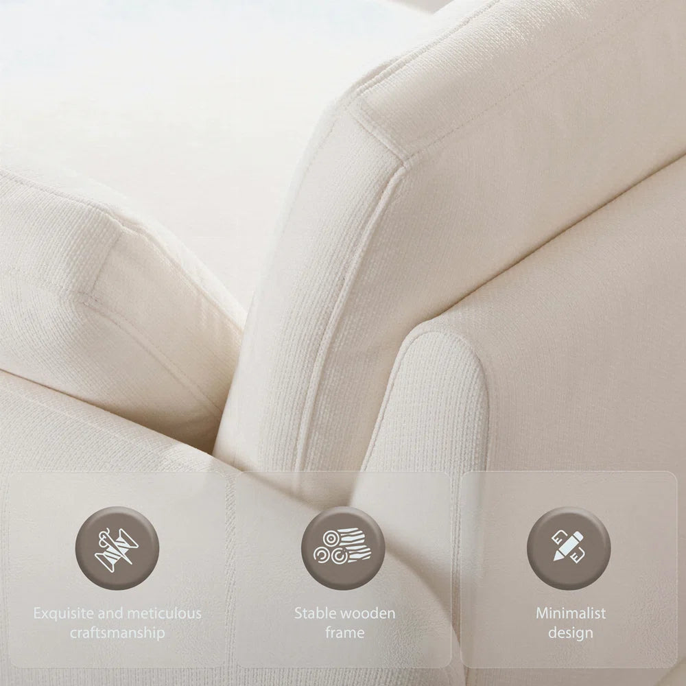 Oversized Chenille Single Sofa Chair, Wide And Deep Seat Accent Chair, Modern Upholstered Comfy Armchair