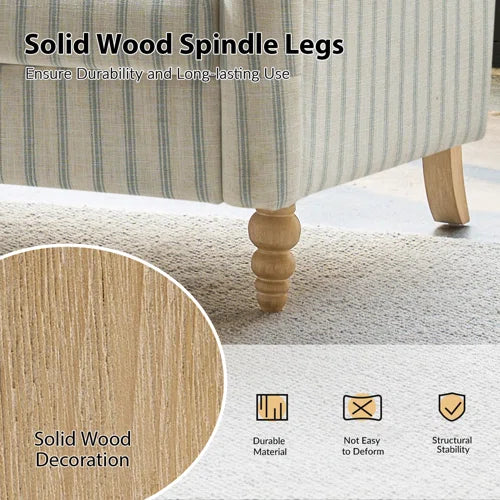 Terren 51"W Farmhouse Loveseat With Solid Wood Spindle Legs