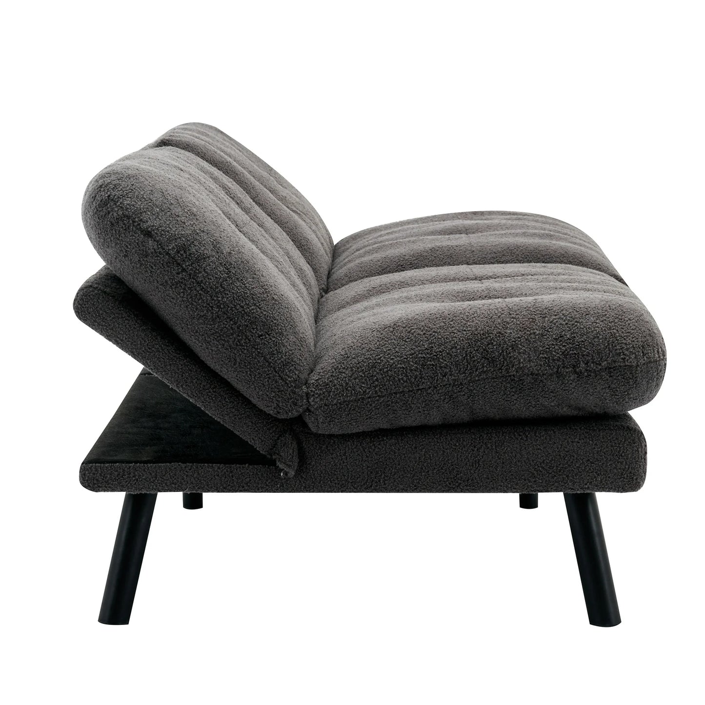 Thombrower 72" Camden Cozy Futon, Charcoal Boucle Fabric