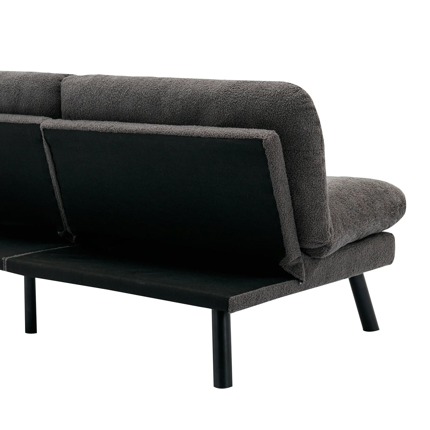 Thombrower 72" Camden Cozy Futon, Charcoal Boucle Fabric